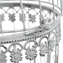Artikel Vogelkooi voor het ophangen van decoratieve volière shabby wit H31,5cm