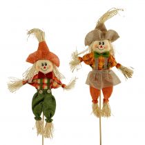 Decoratieve vogelverschrikkers op stok 38cm 8st