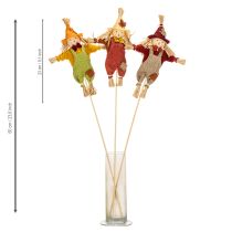 Artikel Decoratieve vogelverschrikkerfiguur op een stok voor knutselwerkjes en planten, 60 cm