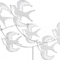 Zwaluwen, tafeldecoratie, vogeldecoratie om te plaatsen Wit, natuurlijke kleuren Shabby Chic H33.5cm B32.5cm