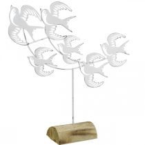 Zwaluwen, tafeldecoratie, vogeldecoratie om te plaatsen Wit, natuurlijke kleuren Shabby Chic H33.5cm B32.5cm