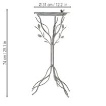 Artikel Decoratief vogelbad met verfijnd bladmotief in vintage stijl, 74 cm