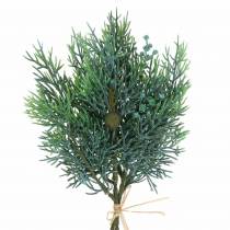 Artikel Decoratieve jeneverbestak met kegels groen, blauw gewassen 25cm 2 st