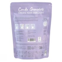 Artikel Kaarsenzandwaskorrels met lont geurende lavendel 400g