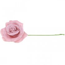Artikel Wasrozen decoratieve rozen was roze Ø8cm 12 st