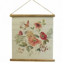 Artikel Houten muurschildering foto met bloemen wanddecoratie H44×B42cm