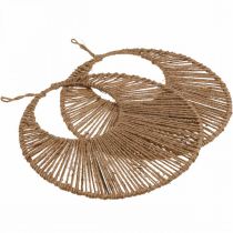 Artikel Boho Decor Ringset, Wanddecoratie Natuurlijk Jute Lint Ø38,5cm, Rustieke Charme Hangende Decoratie 2-delige Set