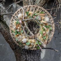 Wanddecoratie boho stijl, sierring jute lint Ø38cm