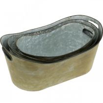 Artikel Set plantenbak koperkleurig/wit L32.5cm/36.5cm/41.5cm