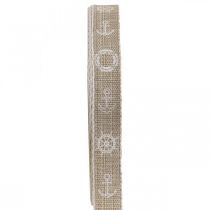 Artikel Geweven anker deco lint maritiem bruin wit 15mm 20m