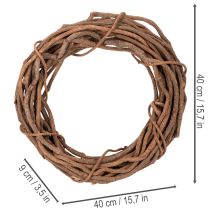 Artikel Natuurlijke wilgenkrans, geschikt als decoratieve krans voor bloemisten, 40 cm