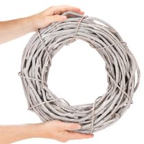 Artikel Wilgenkransdecoratie, krans gemaakt van witgeverfde takken, 40 cm