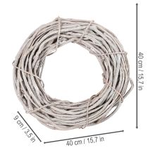 Artikel Wilgenkransdecoratie, krans gemaakt van witgeverfde takken, 40 cm