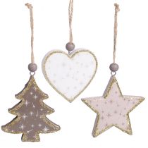 Artikel Kersthanger sterboom hart hout 6,5/7cm 6 st