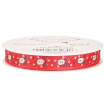 Artikel Kerstlint met rendier decoratief lint rood 15mm 18m