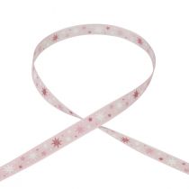 Artikel Lint Kerstcadeaulint roze sterpatroon 15mm 20m