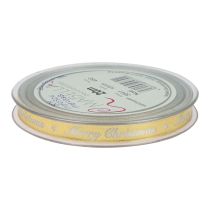 Artikel Kerstlint Vrolijk Kerstlint Wit Goud 10mm 20m
