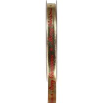 Kerstlint Vrolijk Kerstlint Rood Goud 10mm 20m
