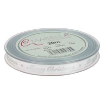 Artikel Kerstlint Vrolijk Kerstlint Zilver Wit 10mm 20m