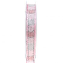 Kerstlint roze 15mm 15m