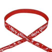 Kerstlint Rood Wit Vrolijk Kerstlint 15mm 20m
