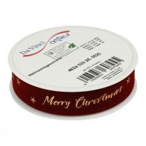 Artikel Cadeaulint Kerstlint rood fluwelen lint 25mm 20m