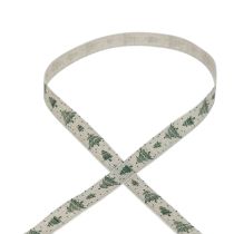 Kerstlint sparren cadeaulint naturel groen 15mm 20m