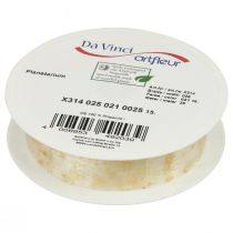 Artikel Lint Kerst, organzalint wit sterpatroon 25mm 25m