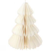 Artikel Kerstboompapier dennenboom om op te hangen wit 40cm 2st