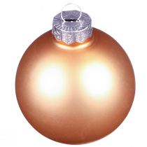 Artikel Kerstboomballen abrikoosroze van glas Ø7,5cm 12 st