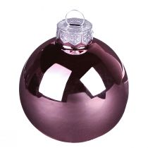 Artikel Kerstballen van glas roze abrikoos Ø6cm 24 st
