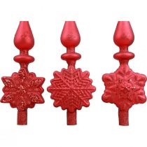 Artikel Kerstboomtopper rood Kerstboomtopper glas H34cm 1 st