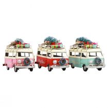 Artikel Kerstbus Kerstauto vintage decoratie metaal 17cm 1 stuk