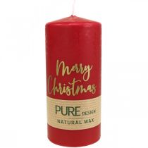 Artikel PURE stompkaarsen Merry Christmas 130/60mm wax rood 4st