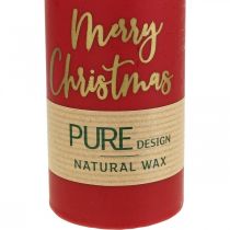 Artikel PURE stompkaarsen Merry Christmas 130/60mm wax rood 4st