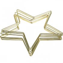 Artikel Kerstdecoratie metalen ster gouden decoratieve sterhanger 20cm 6 st