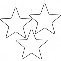 Artikel Kerstdecoratie metalen ster zwarte ster hanger 15cm 6 stuks