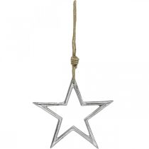 Artikel Kerstdecoratie ster, adventsdecoratie, ster hanger zilver B15.5cm