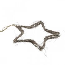 Artikel Kerstdecoratie ster raamdecoratie wit gewassen iep Ø40cm 2st