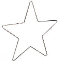 Artikel Kerstdecoratie sterren om op te hangen metaal zilver 20cm 6 st