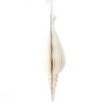 Artikel Elegante kerstdecoratie hangende papieren druppels wit 80cm