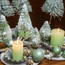 Kerstdecoratie besneeuwde clip Groen H13/19cm 4st