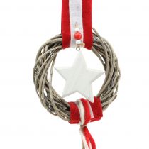 Artikel Kerst raamkrans om op te hangen rood, wit Ø20cm L98cm