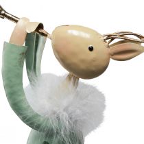 Artikel Kerstfiguur metaal trompet hert groen goud 51cm