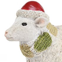 Artikel Kerstfiguren schapen met muts en sjaal L16cm 2 stuks