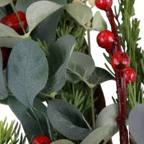 Artikel Kerstkrans, dennentakken, eucalyptus, coniferen, bessen, 160cm
