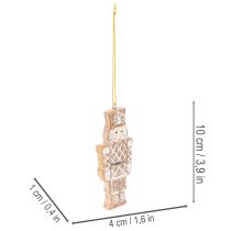 Artikel Kerstversieringen, peperkoek, glazuurlook, notenkraker, ster, boom, krans, 6 cm, 4 stuks
