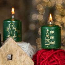 Artikel Kerstkaarsen kaarsen Kerst groen Ø5cm H6cm 4 st