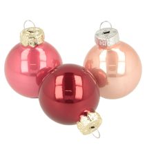 Artikel Kerstbal van glas, glanzend, 3 cm, 22 stuks