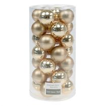 Artikel Kerstbal 4cm goud glanzend/mat glas 24 st